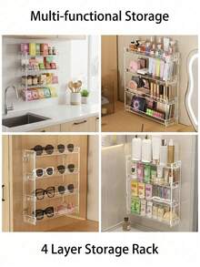 1 chiếc kệ đựng túi trà/viên cà phê bằng acrylic trong suốt 4 tầng, kiểu dáng tối giản, chất liệu acrylic trong suốt cao cấp, thiết kế nhiều tầng hình chữ nhật, kệ lưu trữ và trưng bày túi trà/viên cà phê, tiết kiệm không gian mặt bàn. - trong suốt - Xem 8