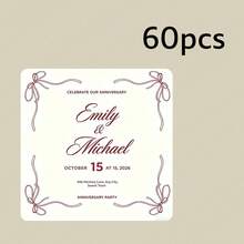 Customized Modern Wedding Stickers, Customized Wedding Napkin Labels, Personalized Wedding Stationery, Wedding Napkin Stickers, Box Stickers, Packaging Stickers, Gift Stickers, Message Stickers - Square Stickers - View 27