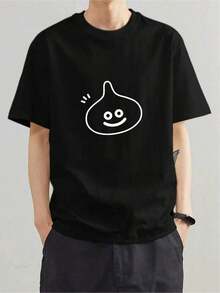 T-shirt Y2K con diseño de carita sonriente única perfecta para los amantes de la moda en México destaca por su estilo divertido y fresco ideal para cualquier ocasión moderna y casual llévala y destaca entre la multitud - Negro - Ver 1