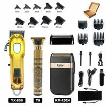 Cortadora de pelo profesional T9, cortadora de barba corporal de Metal para hombres, cortadora de pelo con hoja de acero inoxidable, cortadora de barba - Equipo - Ver 3