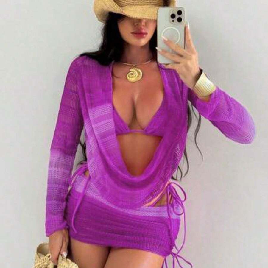 Women Bikini Sets - Purple - View 1