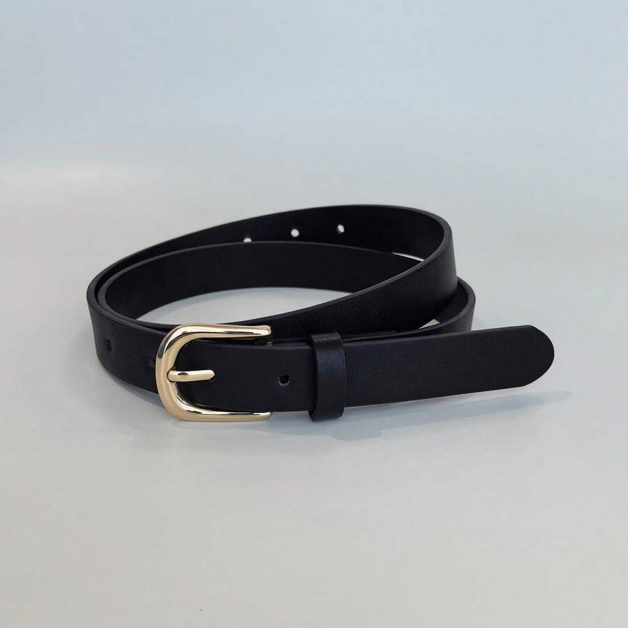 1 pieza Cinturón negro minimalista y casual de uso diario para mujer - Multicolor - Ver 1