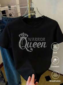 Camiseta de manga corta de moda para primavera y verano de 2026, hecha enéxico, 180 gramos.Estampado de dibujos animados, modelo de pareja, apta para uso interior o exterior.Cuello redondo, unisex, para oficina y ocio.Paquete de una pieza.blusas para mujer playeras de mujer blusas casuales para dama - Negro - Ver 2