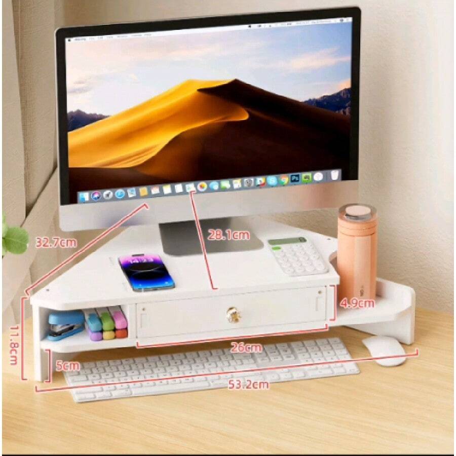 Desktop Storage Racks - Open Corner With a Drawer - View 1