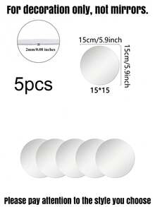 1 Pc 6/8/12inch Mirror Tray,Round Mirror Candle Board,Acrylic Round Mirrors,Plate Self Adhesive Mirror Stickers,Used For Table Centerpiece, Wedding Decorations,Shower Party,Home Wall Decor Gifts, Birthday, Graduation,Crafts,Valentine Day,Christmas - Multicolor - View 17