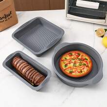 1/6pcs Gray Silicone Baking Mold Set, Easy Release, With Non-Slip Heat-Resistant Handles, Reusable, Only For Making Cakes, Donuts, Etc., Suitable For Home Kitchen Baking, Birthday Cakes And Dessert Making - Grey - View 11