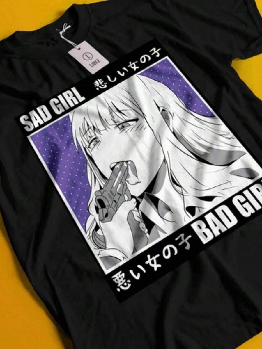 Versatile And Universally Flattering, This Ecchi Style Anime Unisex T-Shirt In All Sizes Looks Amazing When Worn! ! - Black - View 1