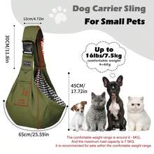 16lb/7.5KG Capacity Adjustable Shoulder Pet Carrier Bag, Breathable Foldable Travel Tote For Small/Medium Dogs & Cats, Suitable For Poodle, Teddy, Pomeranian - Multicolor - View 11