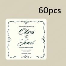 Customized Modern Wedding Stickers, Customized Wedding Napkin Labels, Personalized Wedding Stationery, Wedding Napkin Stickers, Box Stickers, Packaging Stickers, Gift Stickers, Message Stickers - Square Stickers - View 12