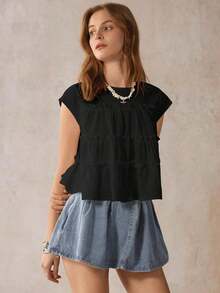 Camisa floral casual de mujer para el verano - Negro - Ver 7