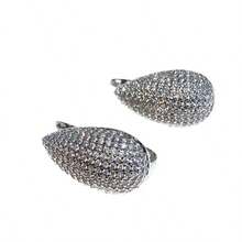 1 Pair Copper Cubic Zirconia Pave Curved Hoop Earrings, European And American Luxury Niche Design Earrings, Versatile Daily Wear Earrings For Women - Fashion Earrings - View 11