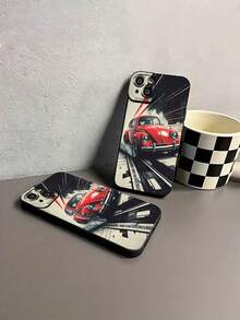 Tema de carreras del  Beetle rojofunda de teléfono Fundas compatibles con ,Apple,VIVO,OPPO,,, y Honor.Fabricadas en silicona TPU,ofrecen protección contra golpes y caídas. - Negro - Ver 7