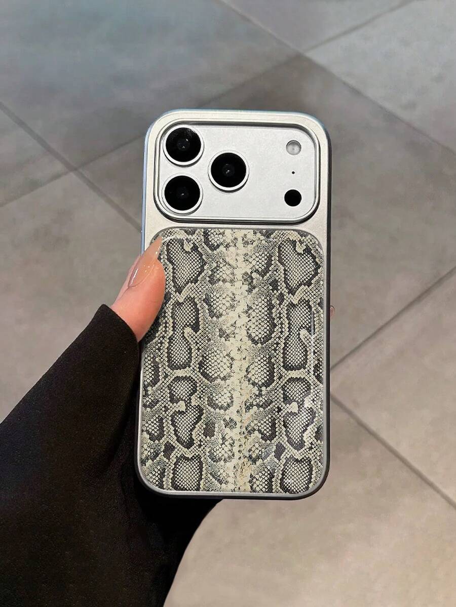 1 pieza Nuevo estuche de teléfono de TPU suave con patrón de piel de serpiente chapado de alta gama compatible con iPhone 17/17Pro/17ProMax/17Air/16/16Pro/16ProMax/16Plus/15/15Plus/15Pro/15ProMax/14/14Plus/14Pro/14ProMax/13/13Pro/13ProMax/12/12Pro/12ProMax/11/11ProMax, cubierta protectora anti-caídas y anti-colisiones - Multicolor - Ver 1