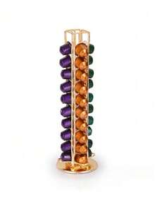 1pc Wrought Iron Coffee Capsule Storage Rack, Vertical Rotating Design, Fits Multiple Sizes, Non-Slip Base, Suitable For Home Coffee Corner, Daily Coffee Storage, Coffee Accessory Organizer - Multicolor - View 10
