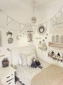 1 Set Moon & Star Wall Stickers, Suitable For Decorating Children's Room, Bedroom Scenes. Ideal For Nursery Decor, Cozy Room Styling, And Baby Shower Parties. - Multicolor - View 3
