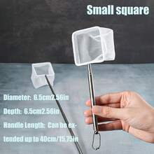 Assorted Fine Mesh Fish Tank Nets - Durable PP Material, Extendable Handle For Easy Catching And Operation - C-White - View 3