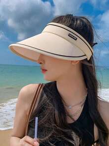 Mũ rộng vành gấp gọn dành cho nữ, mũ chơi golf chống tia UV, mũ rơm du lịch đi biển. - A - Xem 4