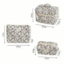3 pièces Ensemble de sacs cosmétiques matelassés, comprenant un ruban, un organisateur de voyage floral, un décor de chambre, un sac, un sac à maquillage, une coiffeuse, un sac de voyage, un sac cosmétique, des accessoires de voyage, une boîte de rangement, un meuble, des accessoires de voyage, un sac cosmétique, un sac de toilette, un organisateur de bureau, un sac cosmétique, des accessoires de voyage, un sac, des accessoires de voyage, des accessoires de coiffeuse, un petit sac à maquillage - Noir et Blanc - Voir 10