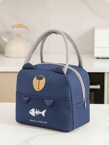 Cartoon Cute Lunch Bag, 3D Animal Pattern For Elementary Students, Handheld Zipper Lunch Bag, Multi-Functional Aluminum Foil Lining Insulated Lunch Box Bag, Large Capacity Travel Makeup Toiletry Organizer Bag, Multi-Functional Sealed Insulated Lunch Bag, Multi-Functional Storage Bag, Suitable For Work Commute, Picnic Camping, Gift For All - Multicolor - View 11