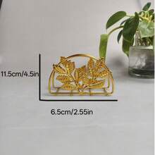 1pc Iron Art Paper Towel Holder, Vintage European Style Leaf Design, Suitable For Home, Hotel, Restaurant, Cafe Paper Towel & Napkin Storage Clip - Gold - View 6