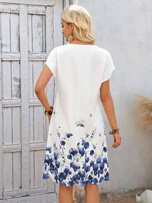 Faunlyn Vestido de verano para dama con cuello en V bordado, lazo y detalles ahuecados - Multicolor - Ver 2