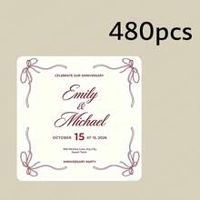 Customized Modern Wedding Stickers, Customized Wedding Napkin Labels, Personalized Wedding Stationery, Wedding Napkin Stickers, Box Stickers, Packaging Stickers, Gift Stickers, Message Stickers - Square Stickers - View 35