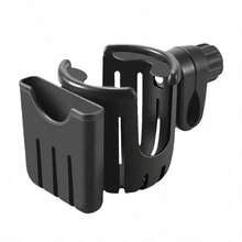 1pc Multi-Function 2-In-1 Cup Holder, 360° Rotation No Drilling Required, Suitable For Bicycle, Motorcycle, Baby Stroller, Water Bottle & Phone Holder - Multicolor - View 2