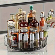 360 Degree Rotating Storage Rack For Kitchen And Bathroom, Desktop Organizer For Cosmetics And Spices, Efficient Storage, Multifunctional Storage Box. - Clear B9908A - View 6