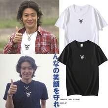 Camiseta de Yoji enmascarado de quinta generación, del mismo estilo que la de  enmascarado Kuuga, de manga corta, mercancía de Emperor Rider, corte holgado 555. - Blanco - Ver 2