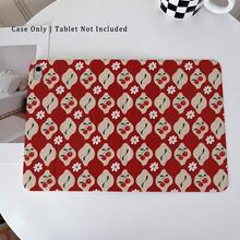 1pc Red Cherry & Daisy Print 360° Rotatable Protective Tablet Case ,Multi-Angle Magnetic Stand Cover With Auto Sleep/Wake Function, Compatible With IPad PRO/AIR, Compatible With SAMSUNG,Compatible With XIAOMI Pad 5/6/7,Compatible With Huawei Matepad - Multicolor - View 3