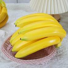 1/5/9pcs Realistic Artificial Yellow Banana - Plastic Fruit Model, Suitable For Party, Wedding, Home And Kitchen Decor, Perfect For Photography Props And Fruit Display, Banana Decoration - Yellow - View 4