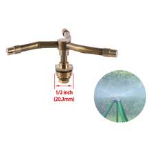 Boquilla de latón giratoria de 2/3/4 brazos, rociador automático de 3 puntas para césped, cama de flores, jardín, agricultura, horticultura, agua, 360 ° - 2 brazos - Ver 2