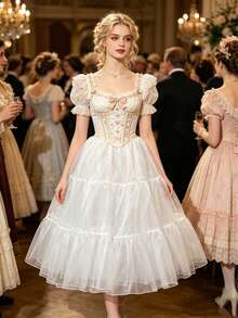70cm White Soft Tulle Petticoat, 4-Layer Crystal Organza + Lining, Boneless Skin-Friendly Lolita Ballet Daily Wear & Bridal Wedding - Multicolor - View 3