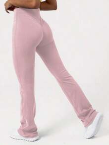2026 Sodalemon Women's Black Slim Fit Flared Yoga Sweatpants For Spring - 羅莎 - 查看 3