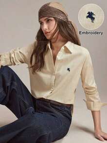 Blusa de mujer con ribete de encaje de color contrastante y cintura ajustable, adecuada para oficina, viajes, negocios, lugar de trabajo, ocasiones sociales, ceremonia de graduación, elegante transporte urbano, uso casual diario, estilo retro de los 90, invitada de boda, dama de honor, anfitriona, salir, citas, fiestas, reuniones, viajes de ocio, festivales de música en el campo, atuendo sencillo, brunch, té, atuendo de aeropuerto - Blanco - Ver 10
