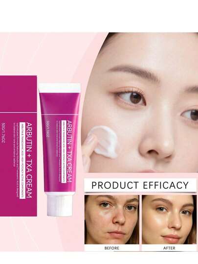 1 pieza 50g Crema iluminadora y humectante, con 3% de extracto de Uva Oso + 3% de Ácido Tranexámico, aclara el tono de la piel, reduce manchas oscuras/manchas solares/marcas de acné | Reafirma e ilumina, mejora la textura de la piel, de rápida absorción y nutritiva, hidratación duradera, fórmula de cuidado de la piel coreana