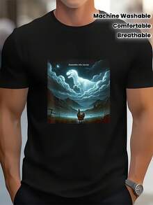 Men T-Shirts - 黑色 - 查看 1