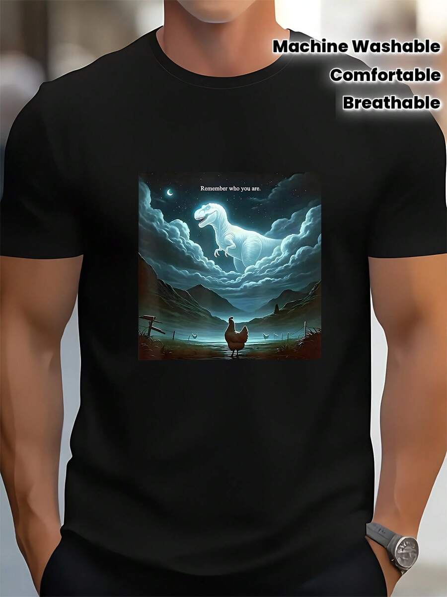 Men T-Shirts - 黑色 - 查看 1