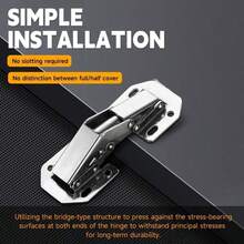 7 Pcs 90 Degree Cabinet Hinges, Concealed Soft Close Hinges With Screws, Easy Mount Kitchen Cupboard Hinge For Bedroom Door, Bathroom Wardrobe - Hinges-7 Pcs - View 6