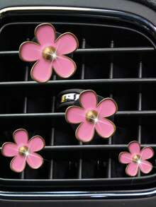 4pcs Car Air Vent Fragrance Clip, Floral Scented Decor Clip For Car Interior - A - View 13