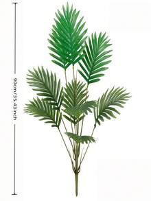 90-120cm 大型人造植物（實際尺寸可能較小）仿真棕櫚樹 熱帶棕櫚葉 人造棕櫚植栽 高大樹 戶內仿真觸感塑膠芒果葉 適合居家、廚房、戶外、辦公室裝飾 - 綠色 - 查看 13