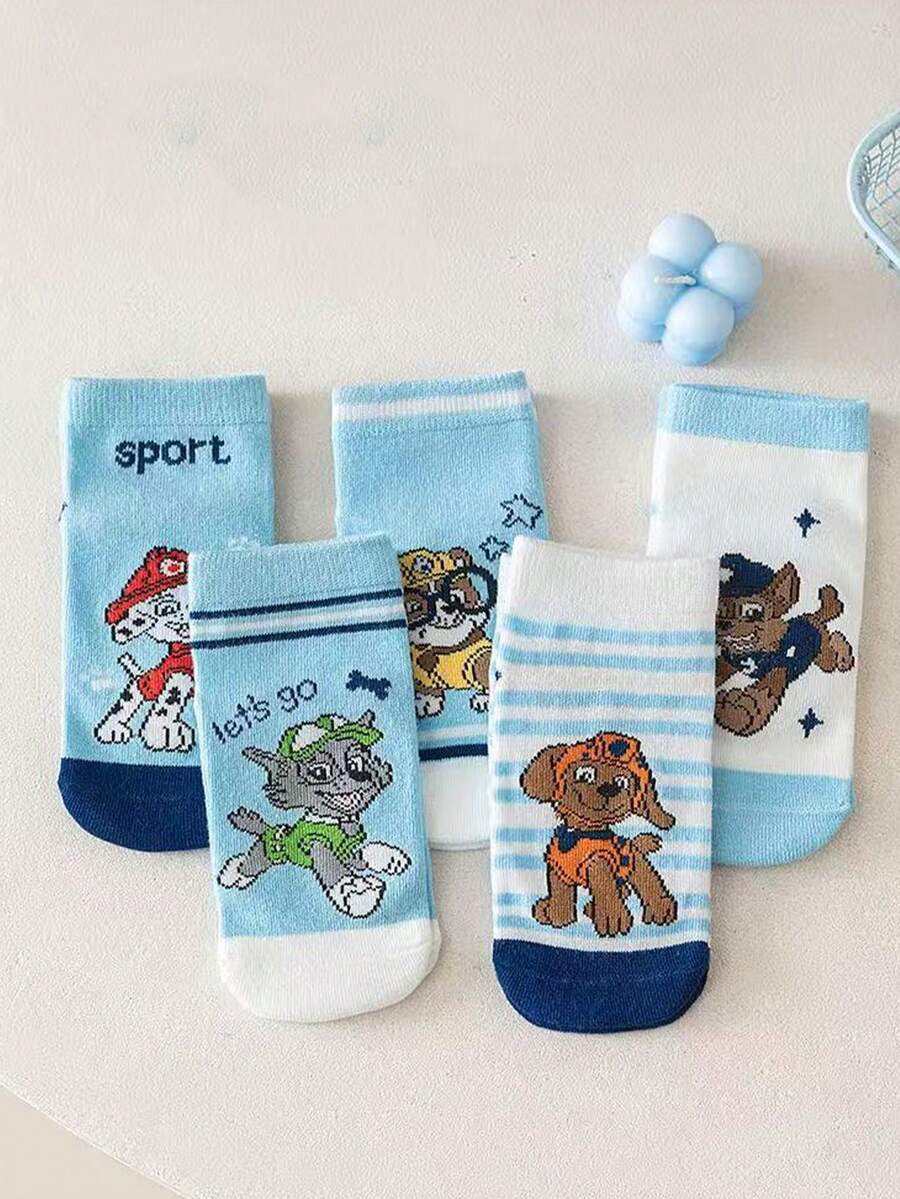 Paw Patrol 5/10双装汪汪队卡通舒适透气中筒袜,男女童均适用,尺码2-14岁 - 彩色 - 查看 1