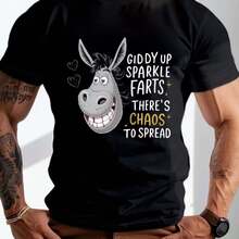 Camiseta impresa para hombres y mujeres - Negro - Ver 1