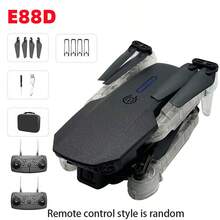 Máy bay không người lái điều khiển từ xa E88D có đèn chiếu sáng, camera kép HD, máy bay bốn cánh chụp ảnh trên không, máy bay mô hình có thể gập lại. - Nhiều màu - Xem 12