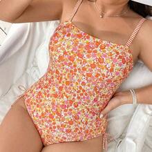Swim Mod Traje de baño de una pieza con camisola con estampado integral para mujer de talla grande, adecuado para vacaciones en la playa, fiesta en la piscina, fiesta en la playa Traje de playa floral Traje de baño floral Traje de baño floral de una pieza Traje de baño de verano para mujer Trajes de baño de una pieza para mujer - Multicolor - Ver 8