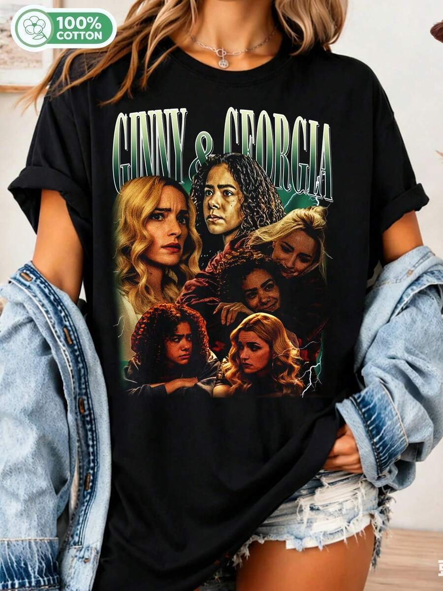 Ginny & Georgia TV Series Graphic T-Shirt – Mother-Daughter Comedy Drama T-Shirt – Small Town Story Inspired Merchandise – Gift For A Fan Or Friend - Black - View 1