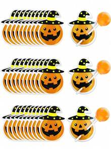 100pcs Halloween Pumpkin Ghost Lollipop Decoration Cards, Paper Message Cards For Parties, Holidays, Weddings And More, Packaging Decoration, Fun Candy Storage Supplies - B - View 2