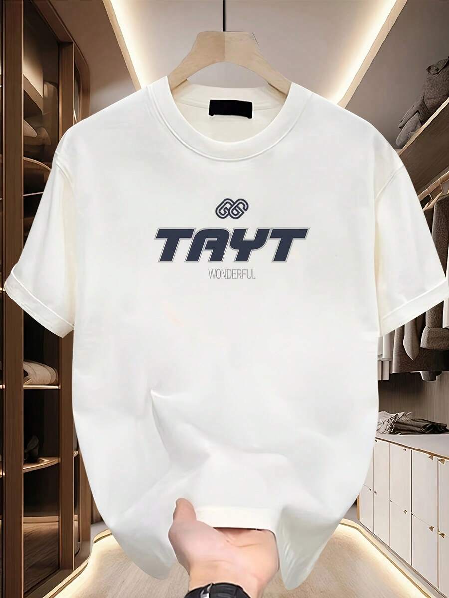 New Women's Short-Sleeved T-Shirt, 180g, 100% Cotton - Versatile Casual T-Shirt With Summer Print For Men - Summer Print T-Shirt For Couples - Unisex - Holiday Gift - 白色 - 查看 1