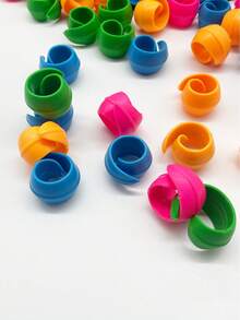 10 piezas de Portacarretes de hilo de silicona, abrazaderas para carretes, previenen el enredo del hilo, organizadores de hilo reutilizables y de colores (azul/rosa/verde/naranja), adecuados para máquinas de coser, máquinas de bordado y accesorios de costura artesanal - Carrete de silicona - Ver 4
