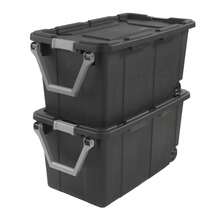 Sterilite Extra Large Storage Bin, 40 Gallon Wheeled Plastic Storage Container With Handle, Black, Pack Of 2, Industrial - Bộ 2 chiếc - Màu xám - Xem 13
